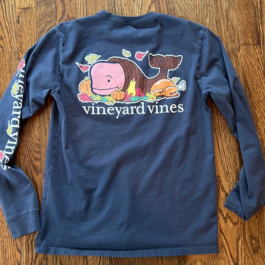 Vineyard Vines Mens Thanksgiving Fall Long Sleeve T-Shirt Xs